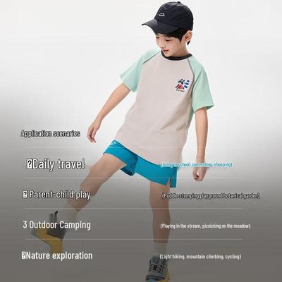 EBAER Kinder 7A Antibakterielles Kurzarm-T-Shirt aus reiner Baumwolle