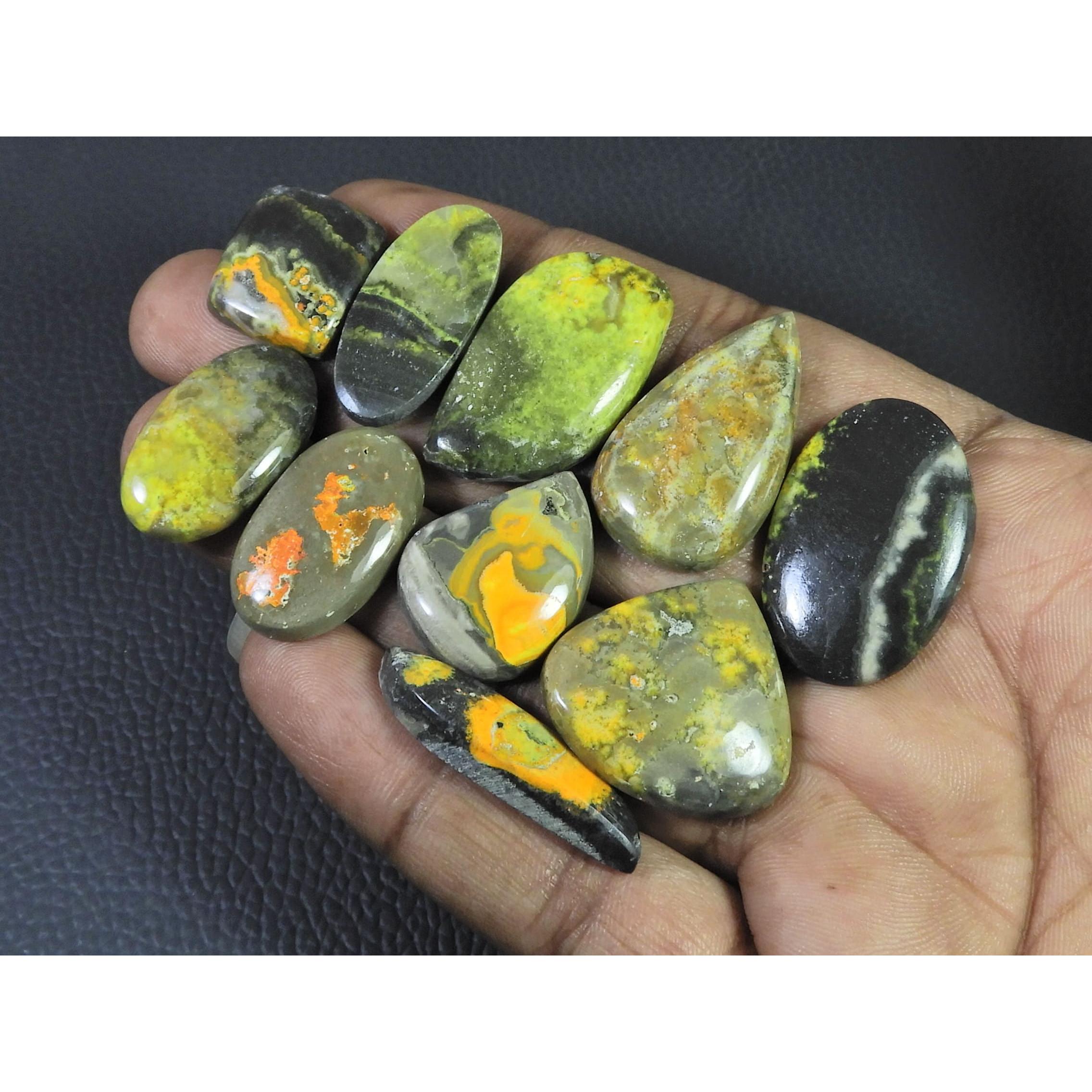 200Cts. Natural Bumble Bee Jasper Mix Cabochon Loose Gemstone 10Pcs Lot C-2270