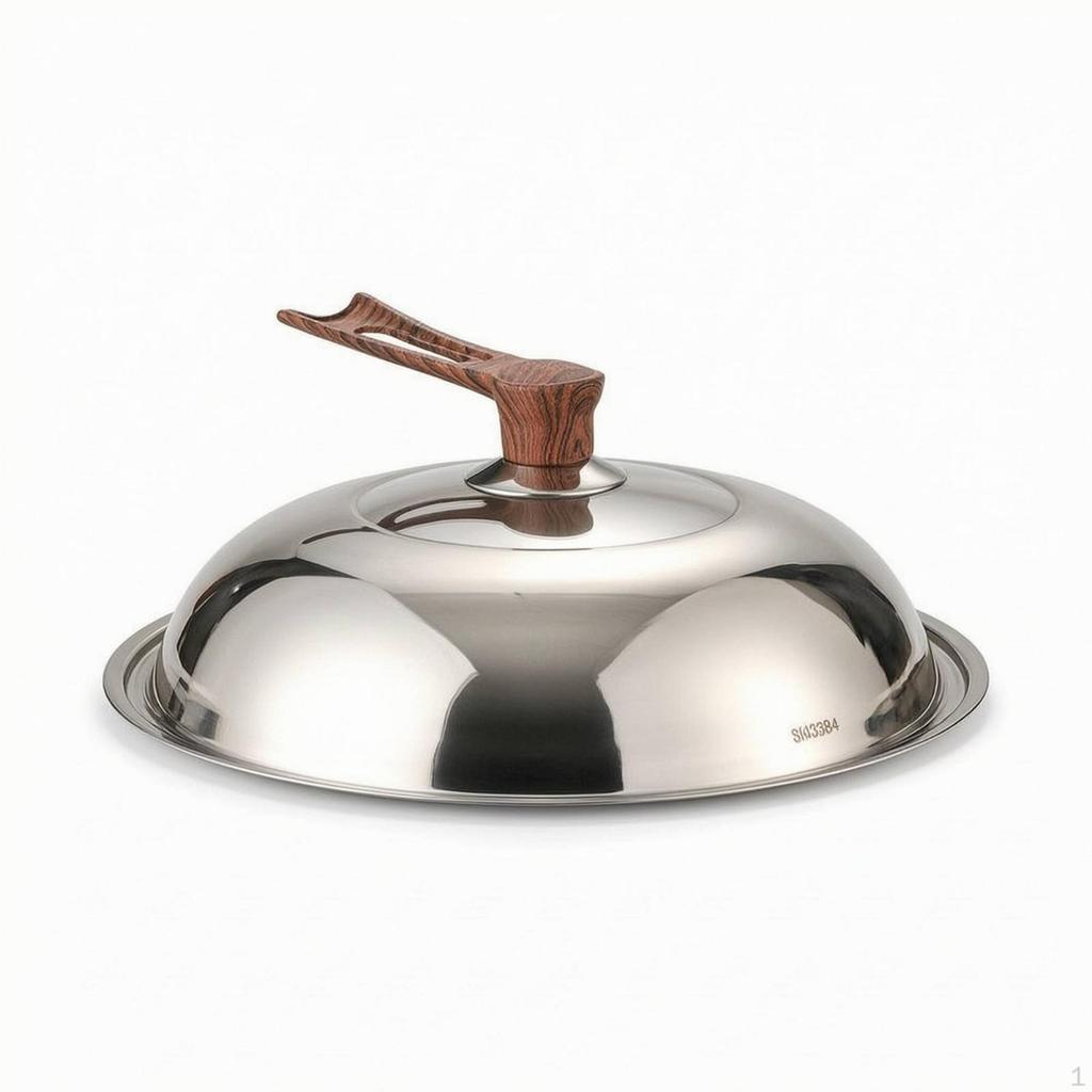 Domed Pot Lid with Viewing Section Transparent Stainless Steel Glass Window Clear Universal Pan