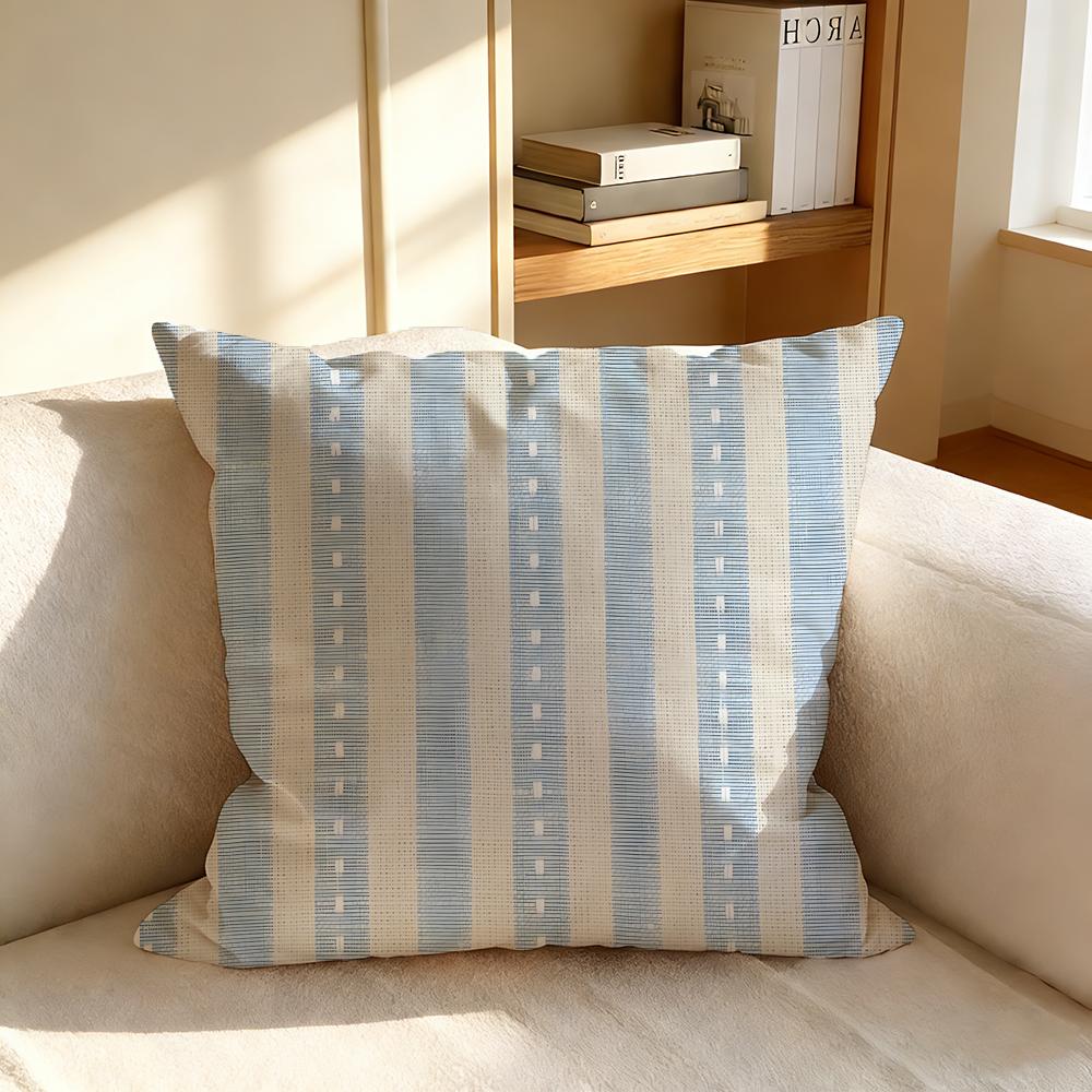 P-Stripes Cushion Cover Square Cushion Cover, Vintage Soft Sofa Pillow Case, Home Decoration And Protective Cover