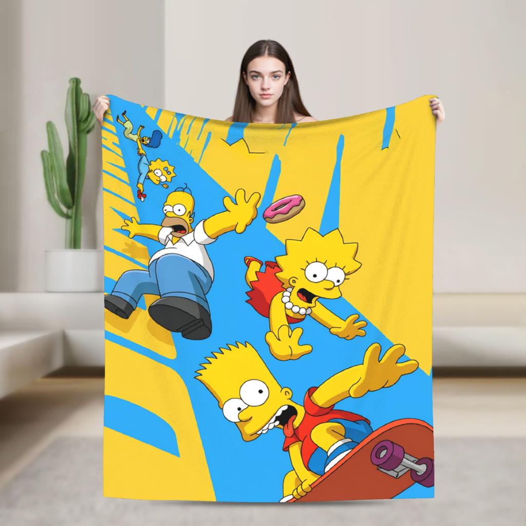 Blanket The S-Simpsons Travel Office Flannel Bedding Throws For Couch Chair Super Warm Design Bedspread Birthday Present