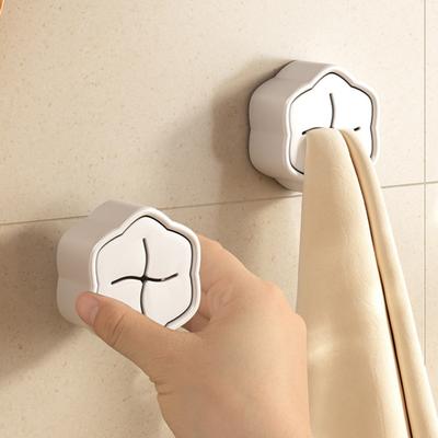 Toilet Organizer Smooth Edge Durable Punch-free Push In Tea Towel Holder Grip Hook Towel Hanger