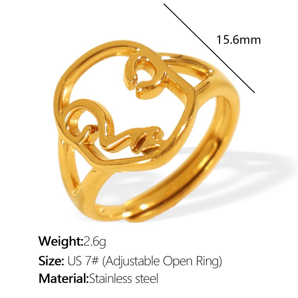 Minimalist style ring Personality ring Niche geometric line Index finger ring