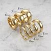 Glatter Hochglanz 8MM Edelstahl Bandring 18K Vergoldet Breiter Fingerring Minimalistischer Mode Wasserdichter Schmuck