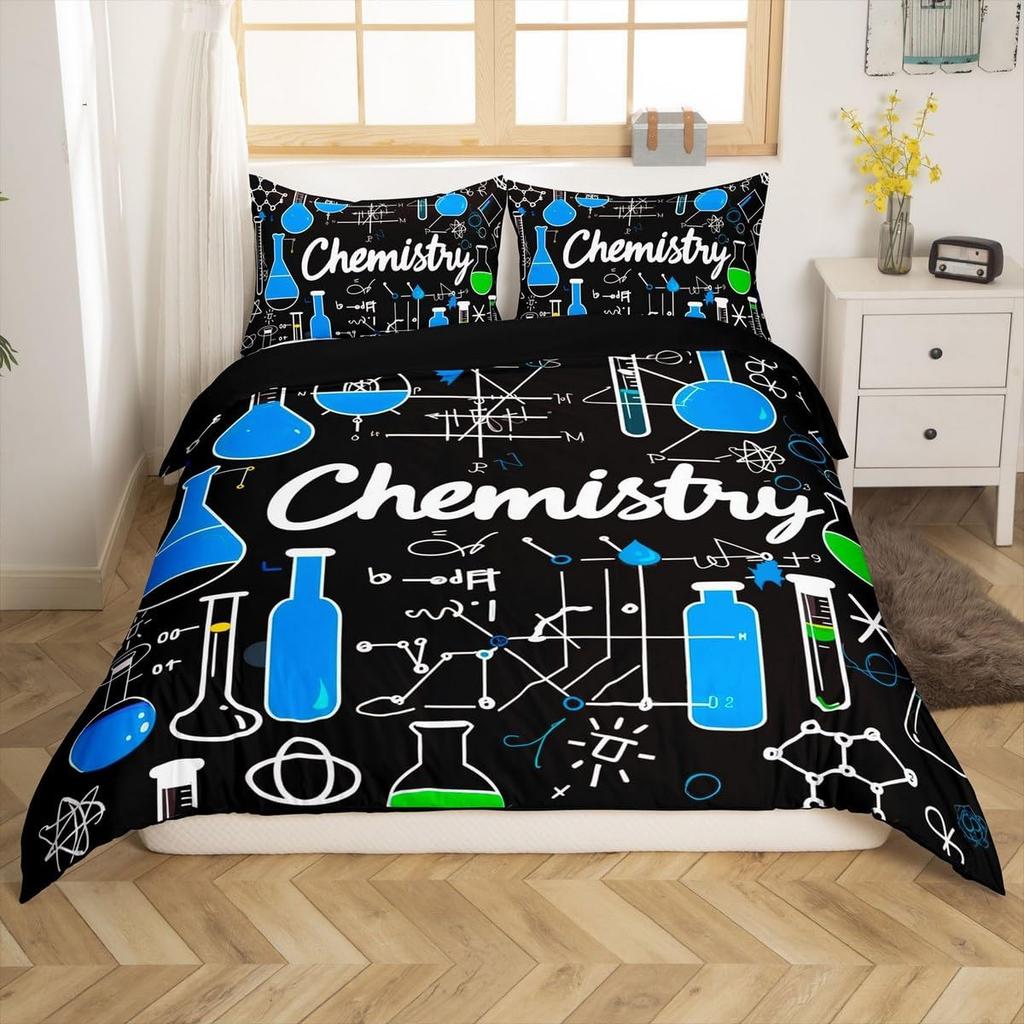 Cartoon Graffiti Bedding Set Back To School Duvet Cover For Kids Boys Girls BedroomMath Geometric Symbol Comforter Cover Twin
