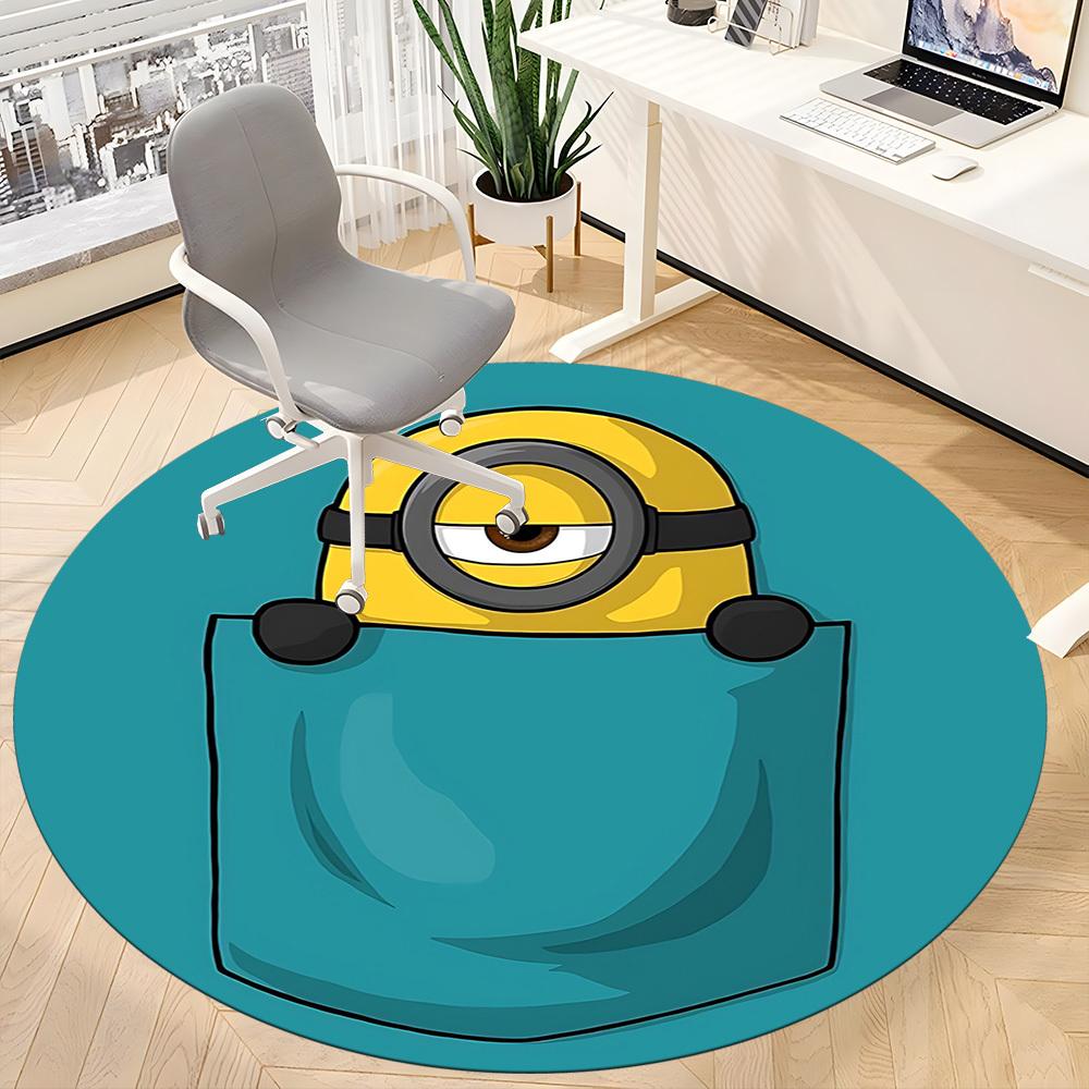 1pc Pocket Minion Office Round Area Rug, Under Office Chairs Bedroom Living Room Home Decor a1022272
