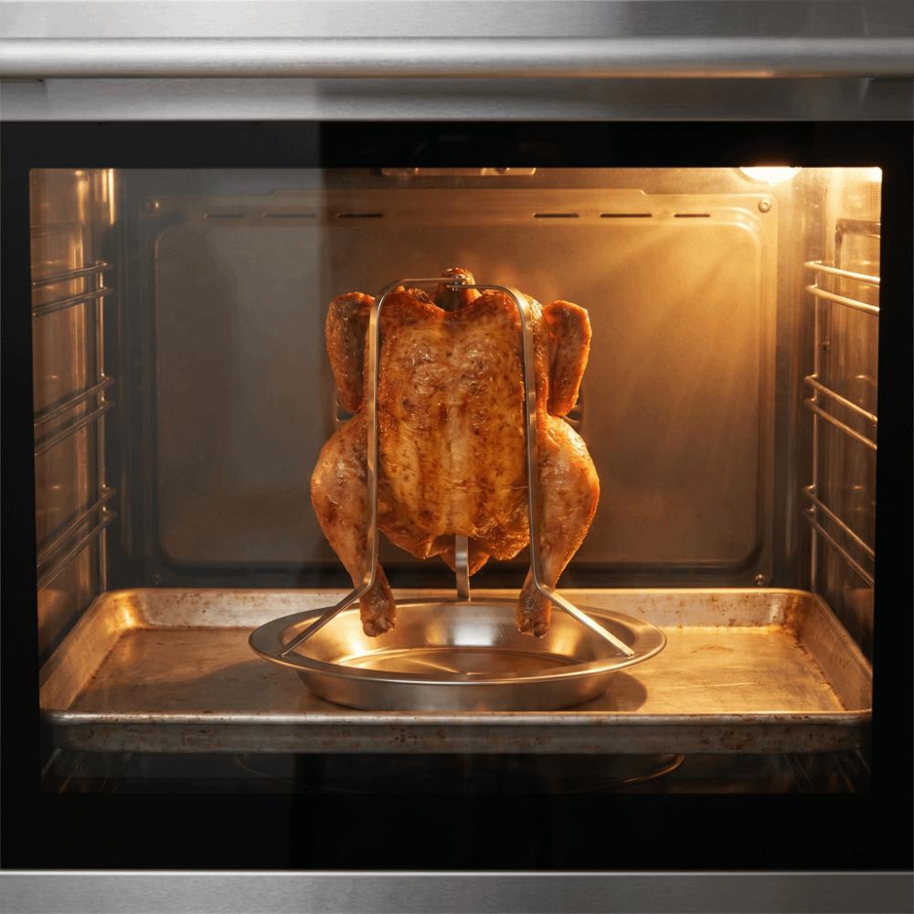 Stainless Steel Chicken Roaster Rack Upright Design Beer Can Chicken Holder Family Gatherings Oven