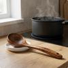 Teak Kitchen Utensil Smooth Finish Carved Wooden SinglePiece Cooking Spoon Set