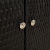 Black Storage Cabinet with Shelf 100 x 36 x 102 cm Rattan