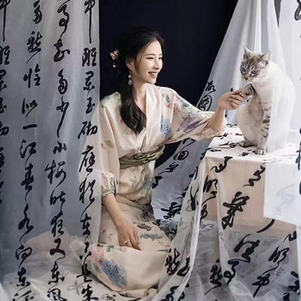 Ancient Style Calligraphy Hanging Cloth Retro Photography Backdrop  Photo Studio