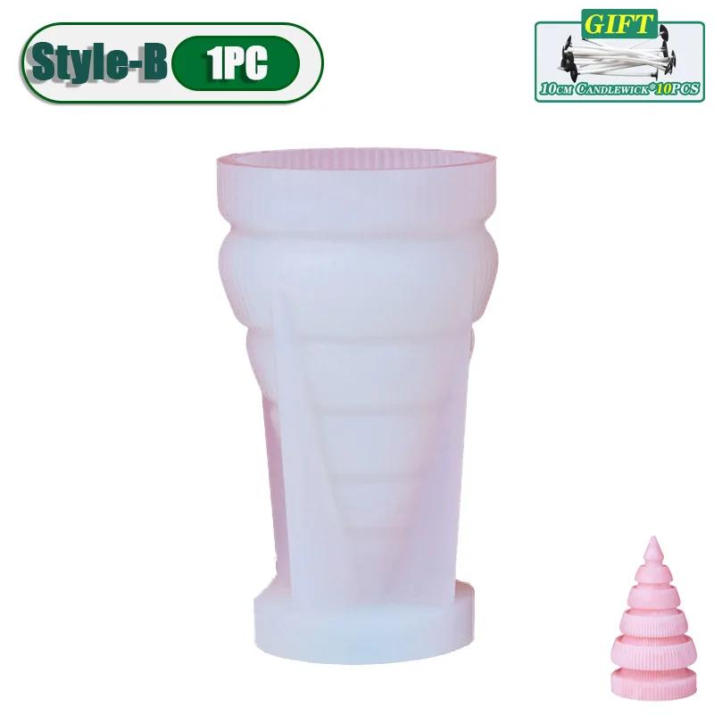 1-20PCS Christmas Tree Silicone Candle Mold Diy Plaster Aromatherapy Candle Mold Handmade Soap Mold Christmas Decoration