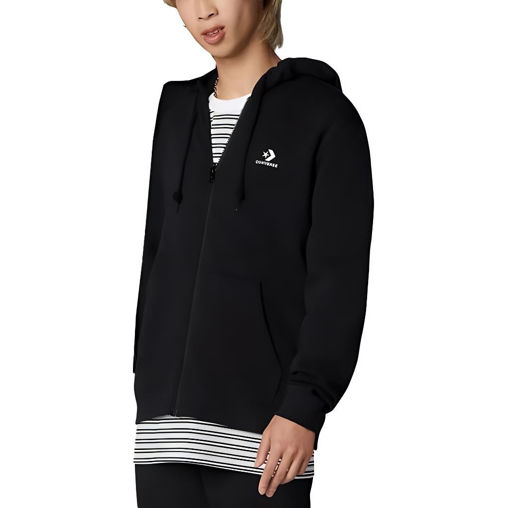 Converse Go-To Embroidered Star Chevron Standard Fit Full-Zip Hoodie Asia Sizing 'Black' Men's 10024511-A01