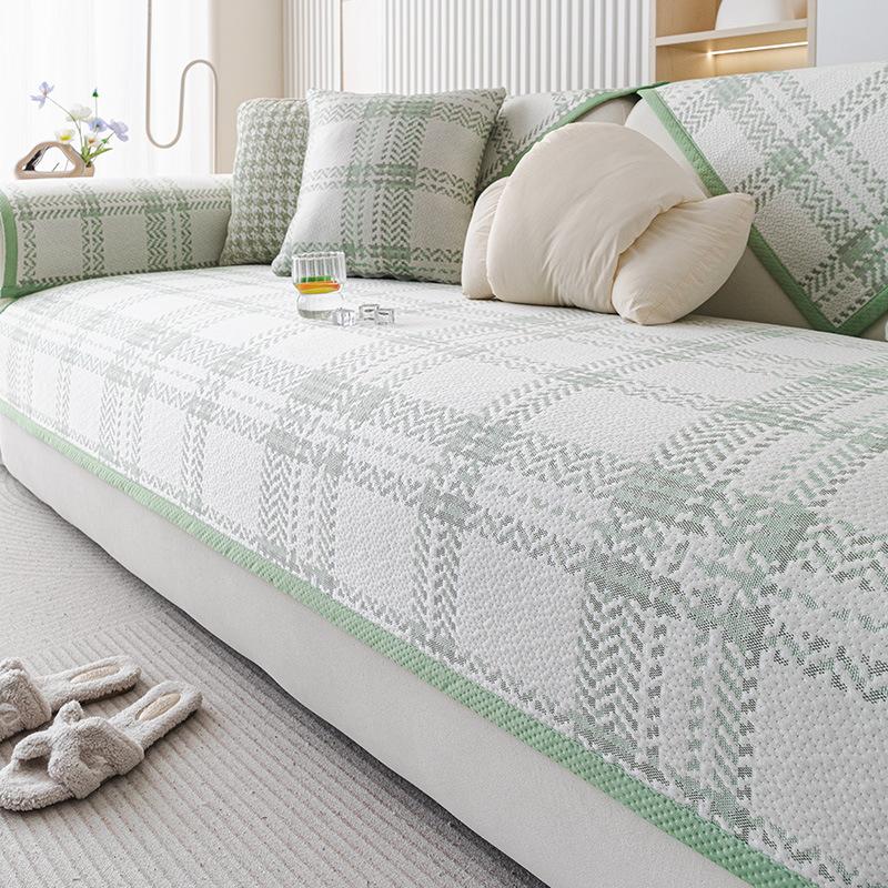 

New Sofa Mat, Small And Fresh One-Piece Straight-Row Leather Sofa Cushion, Cool Non-Slip Sofa Cover 70*70cm