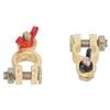 2pcs Universal Battery Terminal Clamps Pure Copper Positive Negative Top Post Connectors for Car