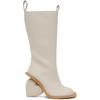 Fashion New Retro Sexy Round Toe Peach Heart Heel Side Zipper Knee High Boots European American Fashion Show Color Blocked Women's Boots