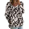 Damen Casual Mode Locker Rundhals Blumenmuster Langarm Oberteil