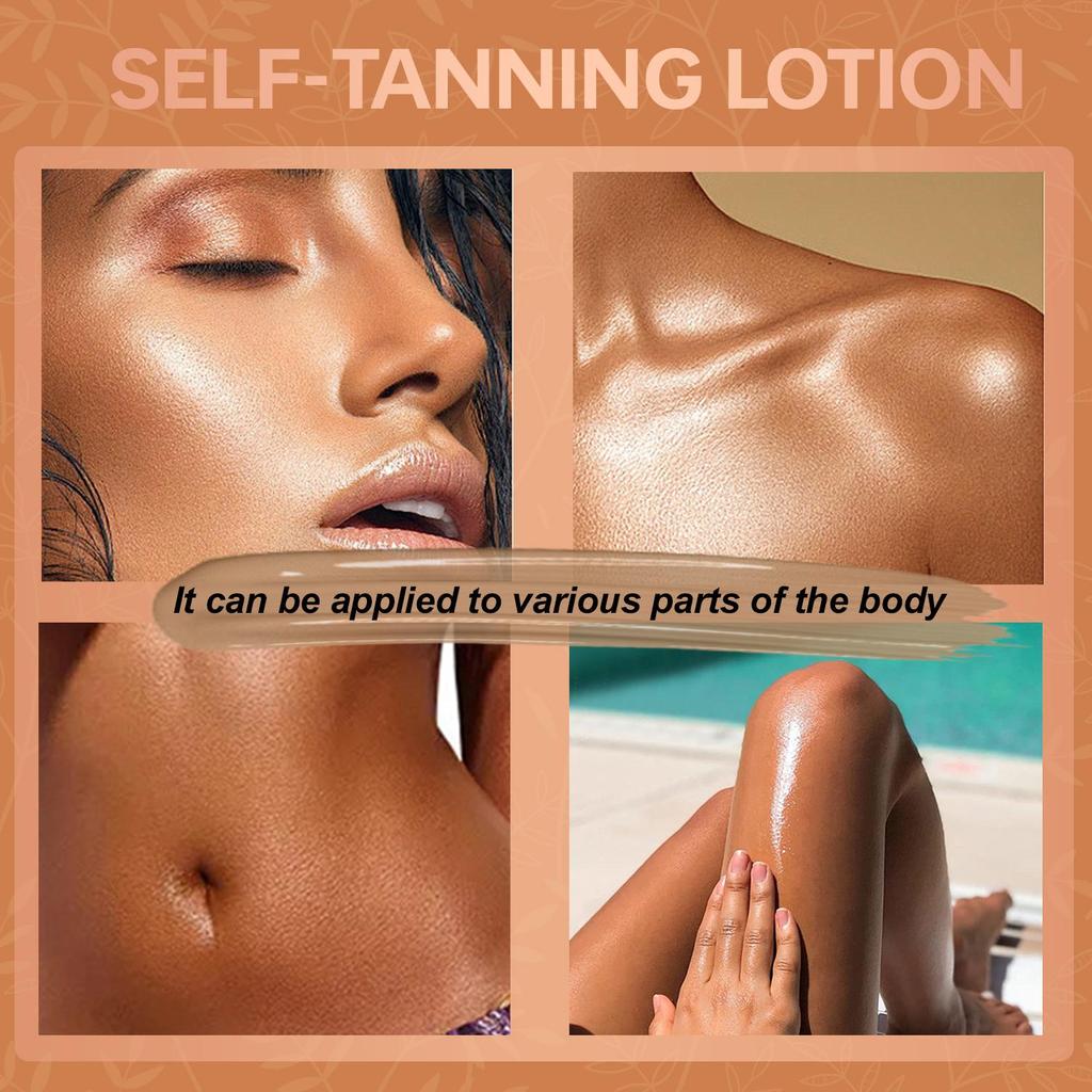 Self-Tanning Lotion-Moisturizing Skin For Natural Looking Tan-With Theobroma Cacao Seed Butter-Suitable For All Skin Types, 80g