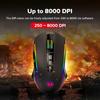 Souris gaming double mode sans fil/filaire Redragon M910-KS RANGER LITE RGB2.4G, 8000 DPI, boutons de tir rapide - Noire