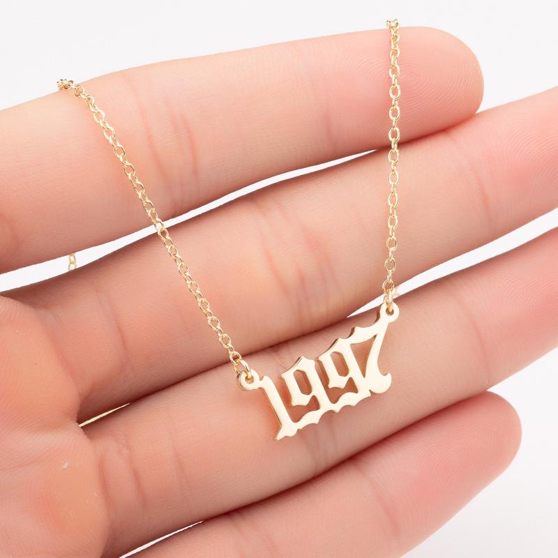 2025 Stainless Steel Year Necklace – Birthday Pendant, Bestie Gift, Versatile Slimming Chain