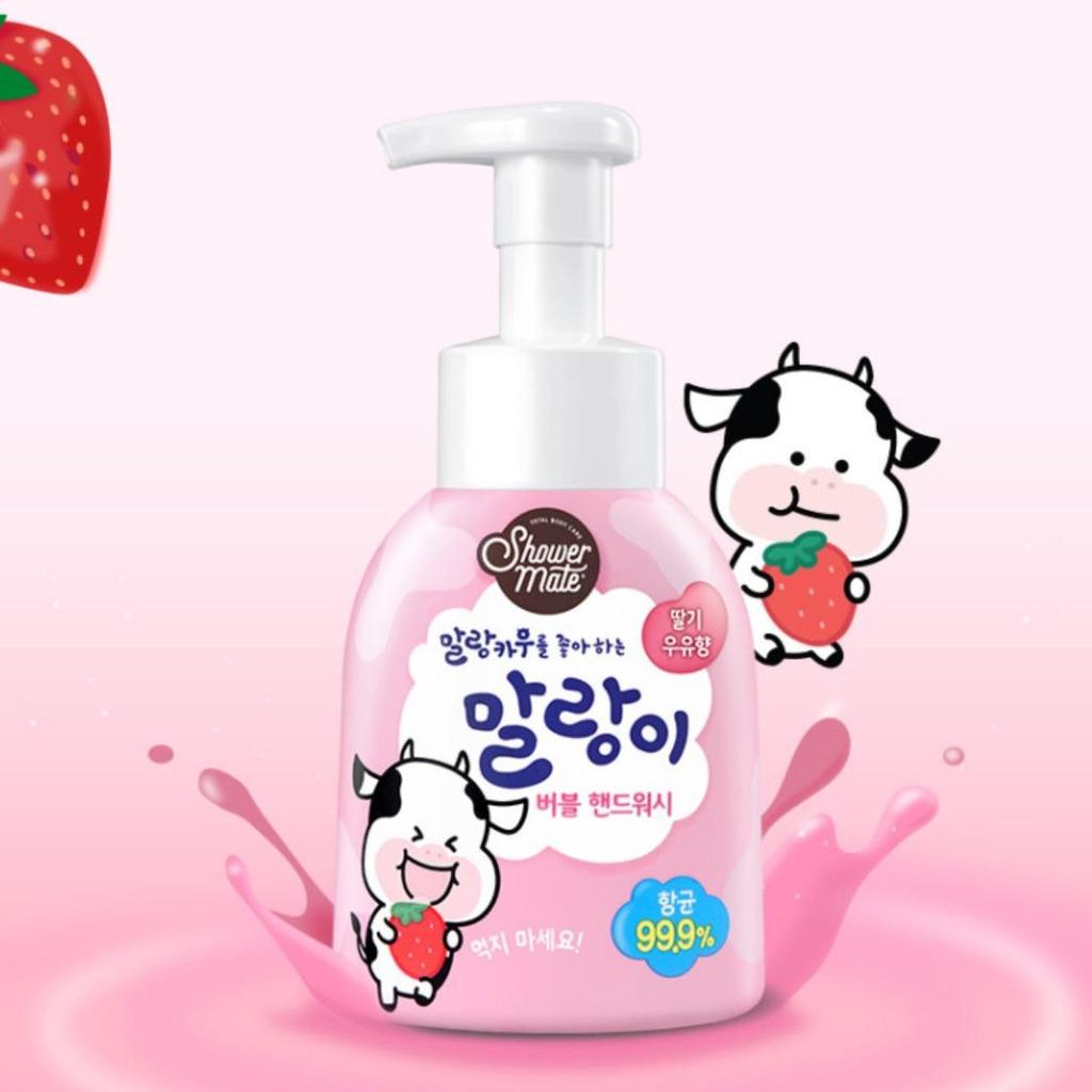 [Shower Mate] Malang Cow Pure Bubble Hand Wash White Milk / Strawberry Milk (1Unit - 300ml)