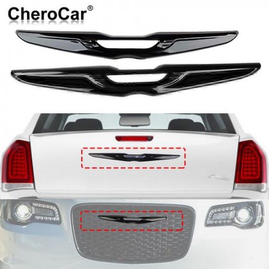 Car Front Grille Tailgate  Emblem Decor Cover Trim Kit For Chrysler 300 15+