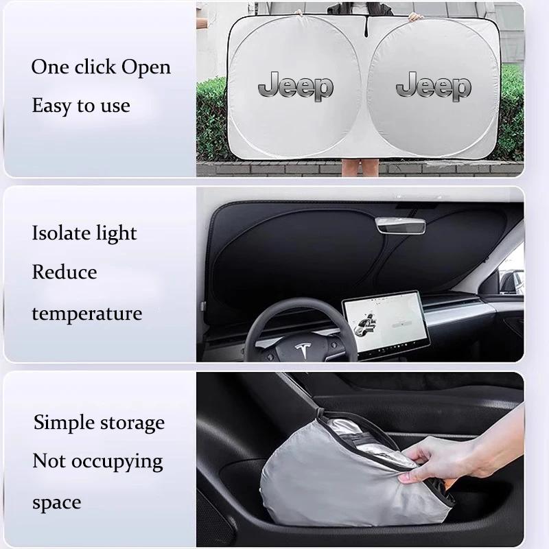 Per Jeep Parasole Parabrezza Auto Copertura Protezione UV Accessori Auto Per Jeep Grand Cherokee Wrangler JK Gladiator Compass Re