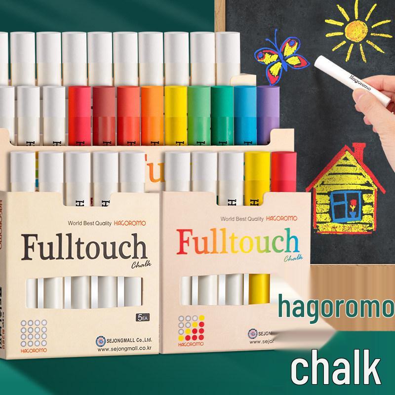 Feather Robe Dustless Chalk Set: White & Red Chalk with Anti-Stain Holder for Teacher and Children Use