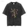 House Lannister T Shirt Thrones Dragon Symbol Distressed 3213 vintage Washed Slightly Top For Everyday Wear Breathable Unisex