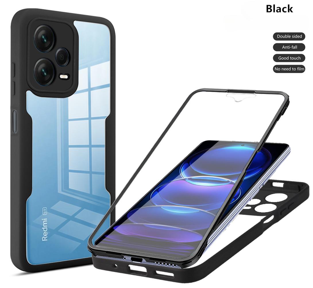 

Прозрачный чехол 360 для Xiaomi 12T Pro 13 Lite Redmi Note 12 11 Pro Plus 5G 12S 11S POCO X5 Pro F5 Полная защита Бампер для телефона Redmi Note 12 Pro 5G чёрный