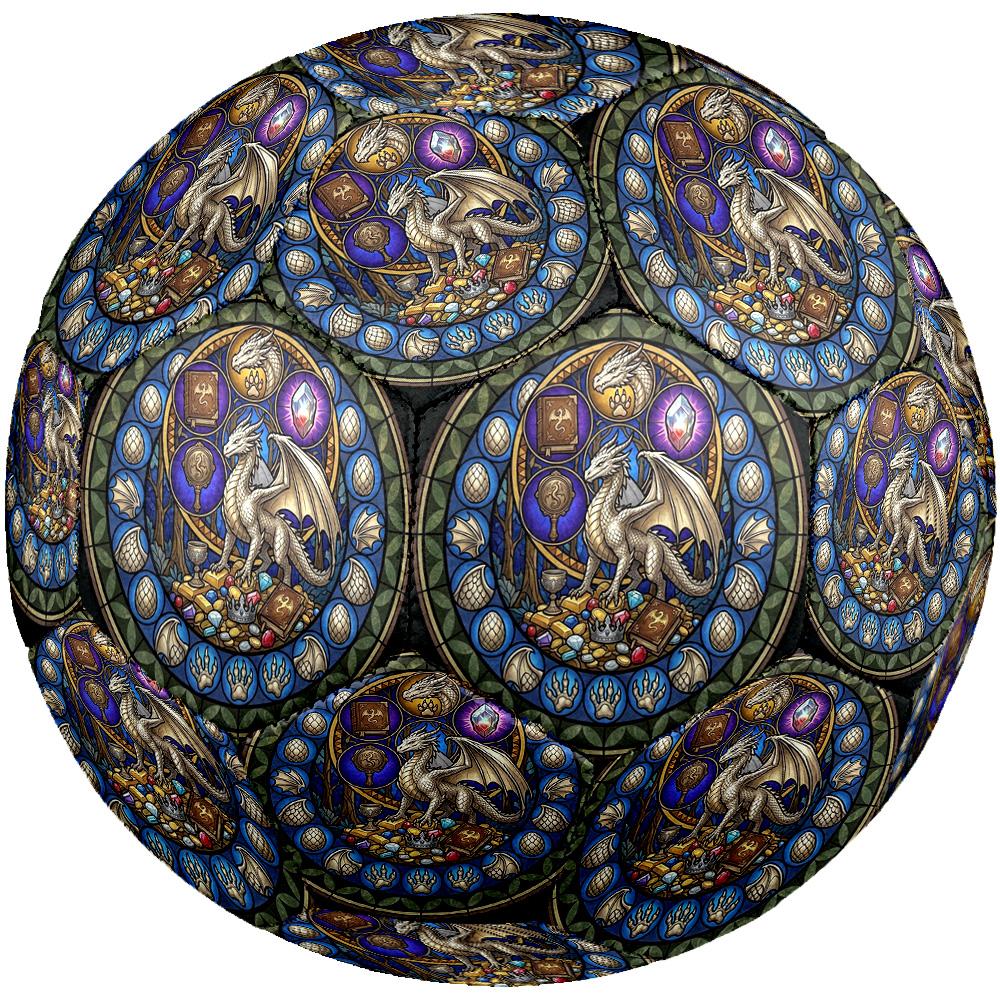 Dragons Treasures Round Football Size 5 Adult Ball Suitable for Training Matches and Outdoor Team.