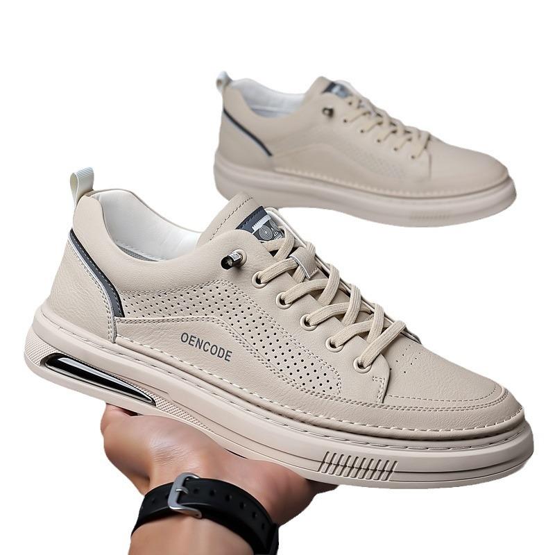 2025 Summer Autumn Trend Men's Shoes Cowhide Fashion Casual Shoes Sports Breathable Soft Sole Versatile Men's Board Shoes