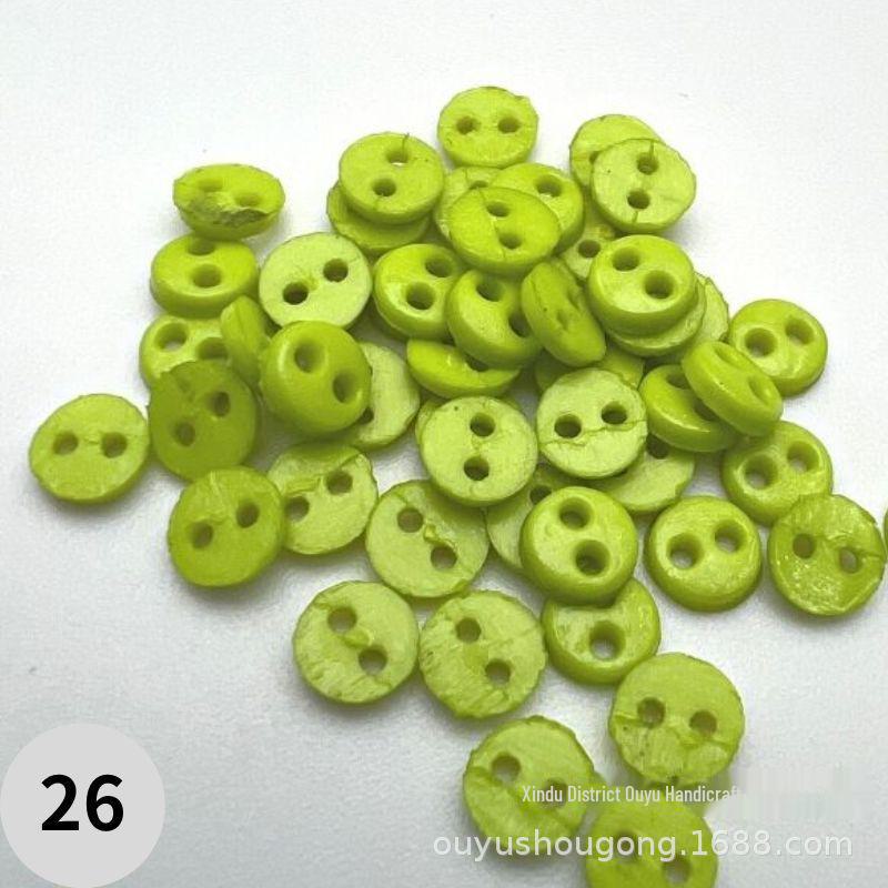 4mm Dual-Eye Plastic Buckle with Edge Button for DIY Felt Doll Accessory