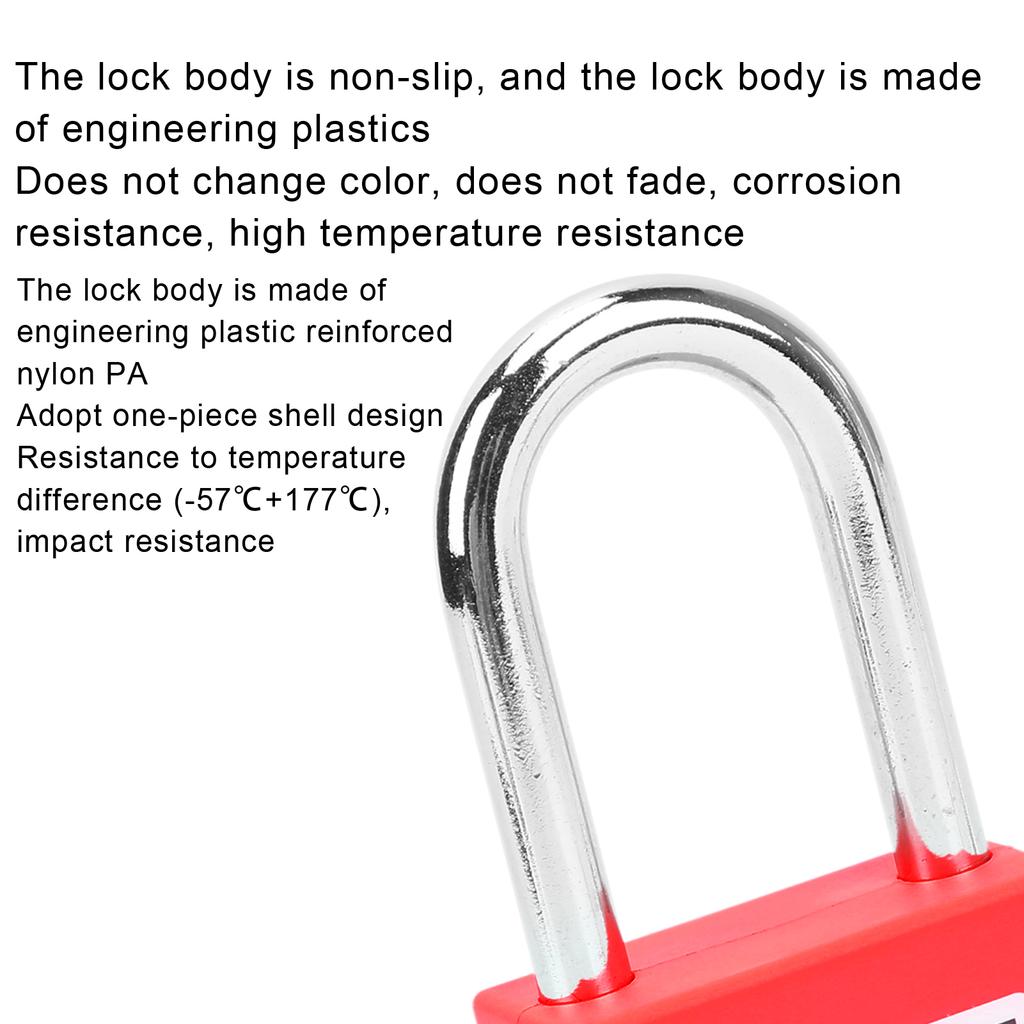 5 Sets 38mm Lockout Lock Insulation LOTO Nylon PA Steel for Nuclear Energy Logistics Transport