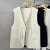 Spring Elevate Your Wardrobe With This Vintage Vneck Vest For Women Short And Sophisticated