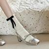 Fashion 2025New Women Shoes Fashion Versatile High-end  Sandals Exquisite Thick Heels Bow High Heels Elegant Trendy Summer  Jane
