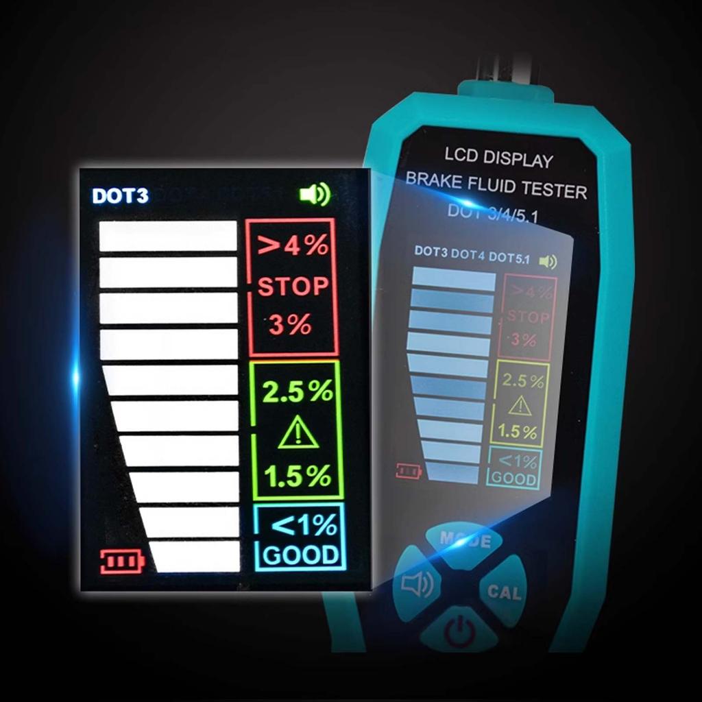 Automobile Brake Fluid Tester, Auto Oil Moisture Water Content Detector for Auto DOT3 DOT4 DOT5.1