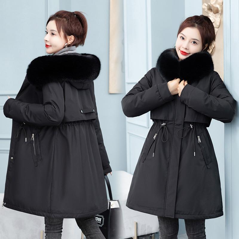 Medium and Long Waist Pie Overcomes Women's Winter Loose Fashion Hooded Down Cotton Jacket