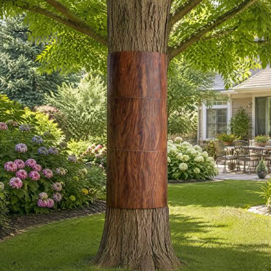 Outdoor Tree Protection Trunk Protector, Squirrel Rodent Baffle Barrier, Bark Texture Wrap with Adhesive for from Raccoon Iguana Guard Trees