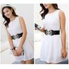 Female Wide Waistband Opal Elastic Stretch Belt For Women Black Waist Cinch Band Dress Clothing Accessories