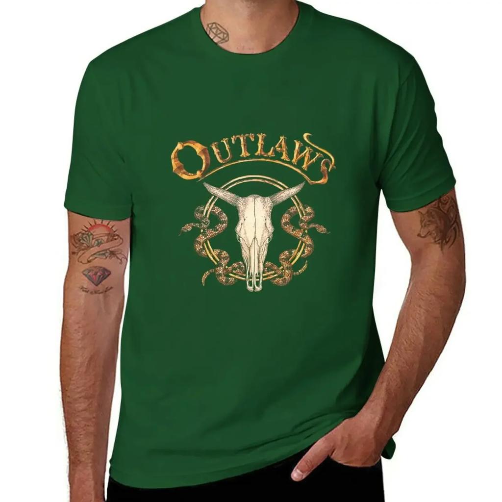 Vintage Clothes Hippie Clothes Unisexs T Shirts The Outlaws Southern Rock Band Hot Selling Black TShirt Oversized Unisex Clothing