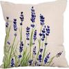 Plant and Flower Linen Pillowcase Purple Lavender Printed Pillow Cushion Cover Home Sofa