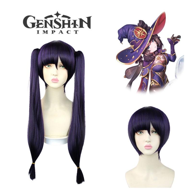 Genshin Impact Mona Wig Hairpiece Adult Cosplay Props Halloween Party Carnival