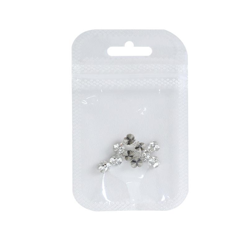 10Pz Brillanti Mini 2mm-6mm Bianchi Trasparenti Traslucidi Diamanti Pelo Nail Art Strass Decorazioni Gioielli Manicure Ornamenti