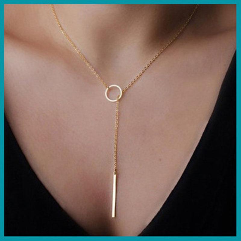 Minimalist  Style Strip Pendant Short Necklace Fashionable Choker Chain Women's Collarbone Chain Perfect Jewelry For Women Daily Wear