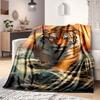 Cool Tiger Print Flannel Throw Blanket - Soft and Warm, Multipurpose Indoor Decorative Blanket for Couch, Sofa, Bed