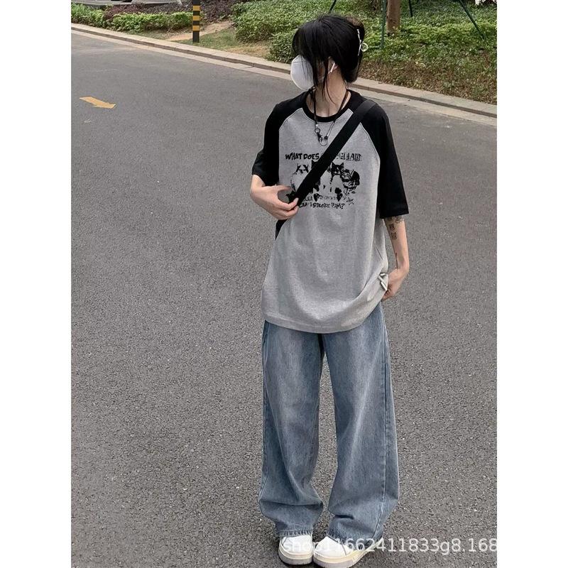 Cotton Casual Shoulder Length Short Sleeved T-shirt for Women In Summer Loose Plus Size Mm200 Pounds Trendy Top