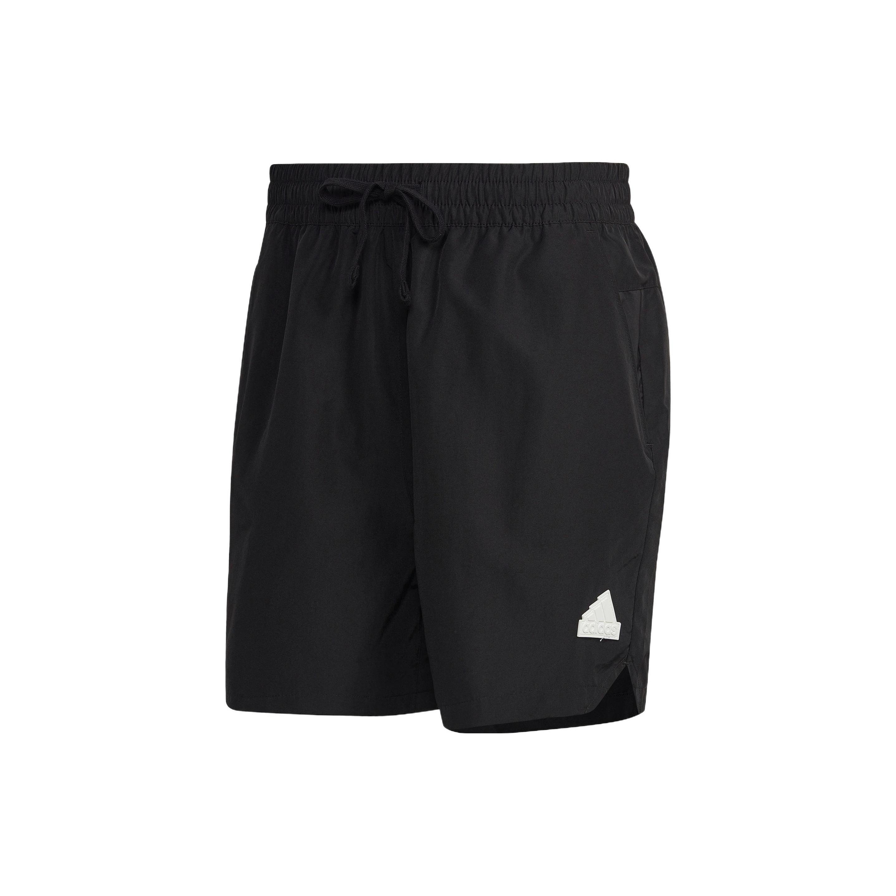 Men s adidas Solid Color Casual Logo Straight Sports Shorts Black HN1935 L
