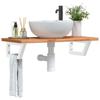 VidaXL Wall-mounted Vanity Shelf Steel and Solid Beech Wood, Floating Vanity Shelf, Vanity Shelf To Place 3302366