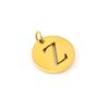 New titanium steel English letter DIY pendant fashionable stainless steel round hollow letter pendant