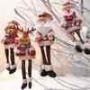 Weihnachten lange Beine Muppets Anhänger mit kariertem Tuch Cartoon Charakter für Weihnachtsbaum Dekoration Neujahr Party Schaufenster hängen Ornament Dekor